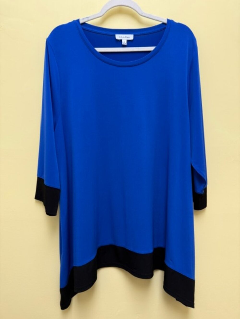 Calvin Klein Womens Royal Blue 2XL Sharkbite Tunic Top